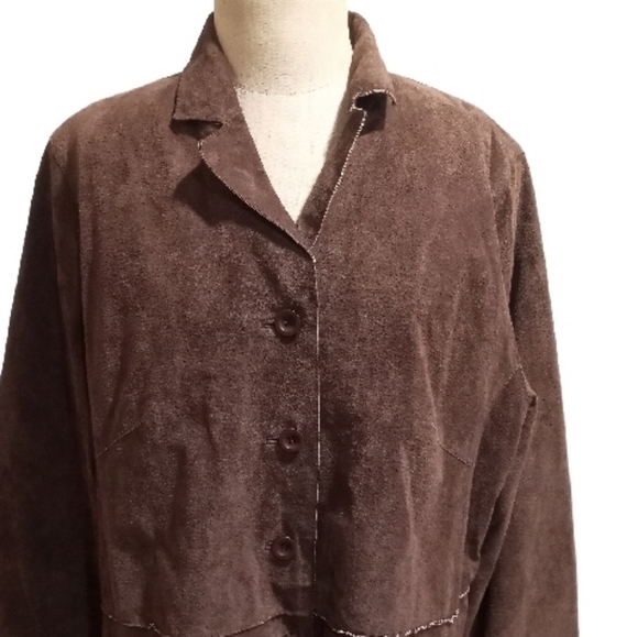 Venezia Jeans Suede Brown Jacket size 18/20 - Picture 2 of 4